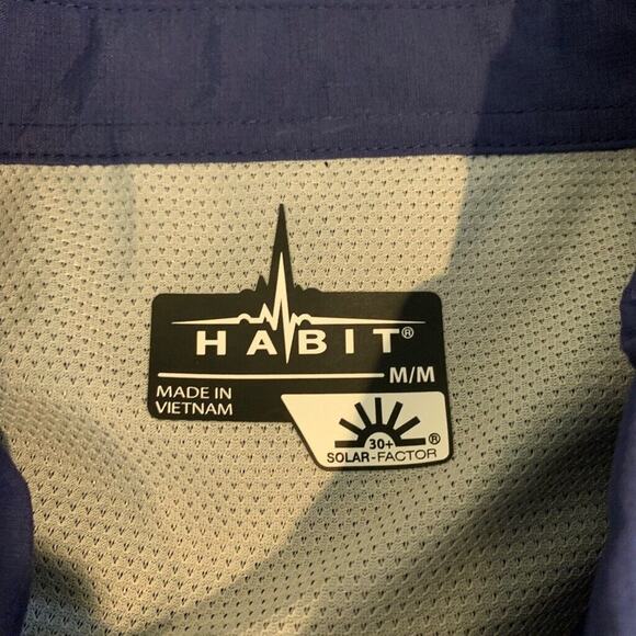 Habit Shirt Womens M Medium Blue Solar Factor UPF 30 Vented Fishing Outdoor - Picture 10 of 13